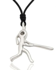 Softball Girl Silver Pewter Charm Necklace Pendant Jewelry