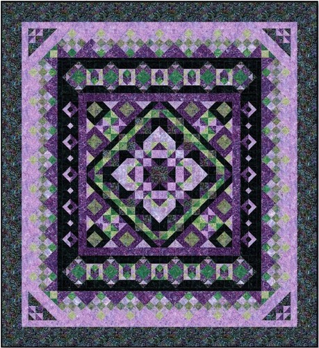 Wilmington Batiks - Mystic Vineyard - Spiral Vines - Black/Multi, Fabric BTY - Picture 4 of 6