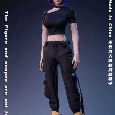 2PC 1:6 Scale Tops Pants Trousers Clothes Outfits For Action Figure Body Female