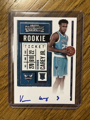 Vernon Carey Jr 2020-21 Panini Contenders Rookie Auto Hornets Autograph  #136