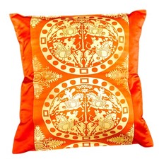 18" Glittering Japanese Kimono Obi Pillow Cover Handmade/Orange F/S 325