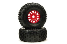 ARRMA ARA550065 dBoots Fortress Tire Set Glued w/ Red Wheels 2 : Mojave BLX