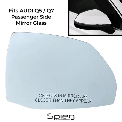 Side Mirror Glass for 2018-2022 AUDI Q5 SQ5 w/ Heated w/o Dimming Passenger Side
