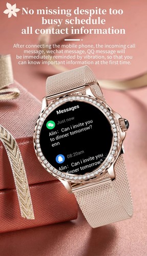 MEVADEN Rosegold Smart Watch Women Bluetooth Call Sports Girl iOS Android 2025 - Picture 10 of 21