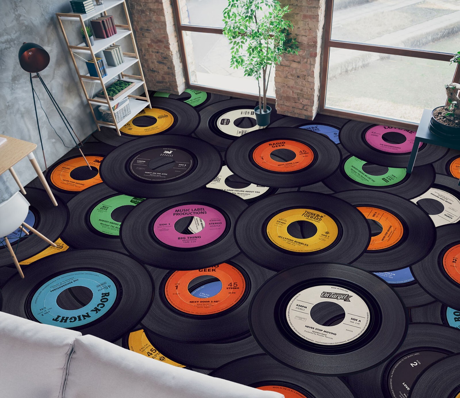 3D Vinyl Records Wallpaper Murals Wall Decal 5D Romy 2024 Design-image