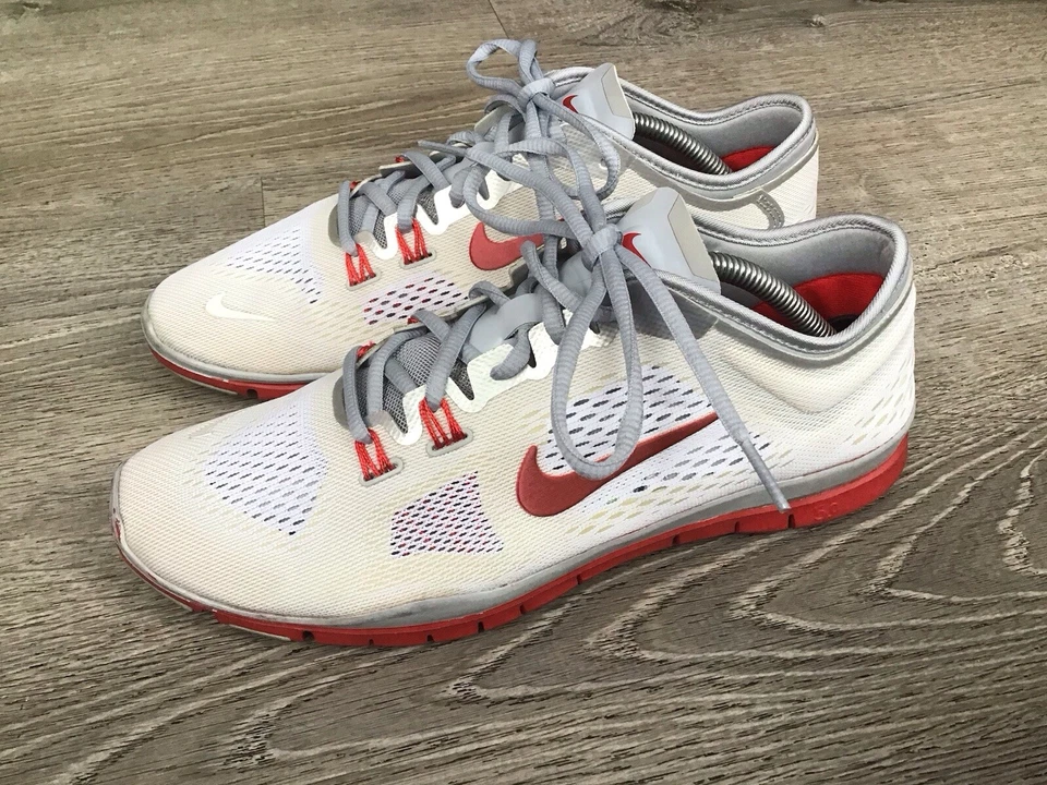 Nike Mujer Free 5.0 TR Fit 4 Talla 9.5 Equipo Gris Rojo Zapatos 642069-109 Tenis Foto 4 de 4
