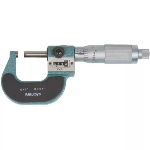 Mitutoyo 193-211 Digit Outside Micrometer, Inch, Friction Thimble, 0-1" Range...