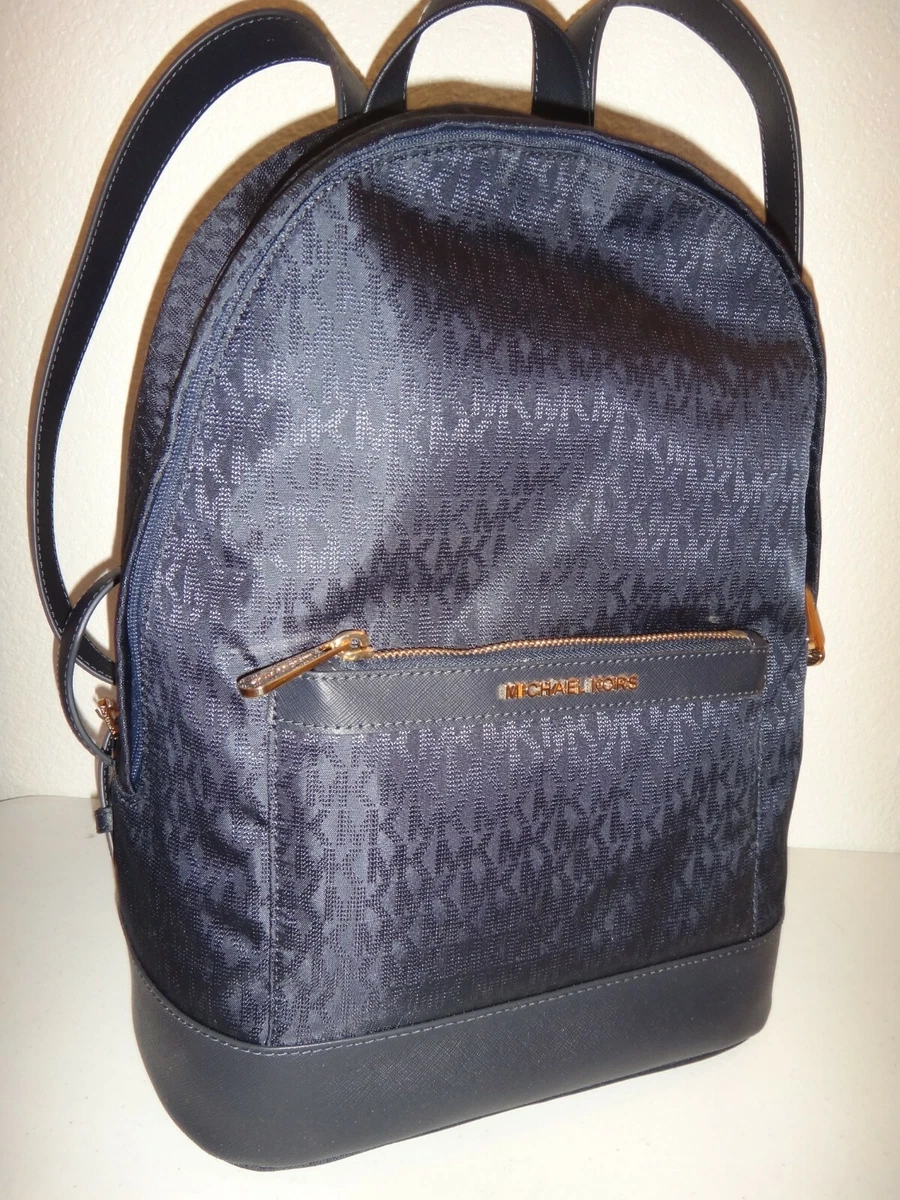MICHAEL KORS Morgan MK Signature MD Backpack Admiral Blue Canvas