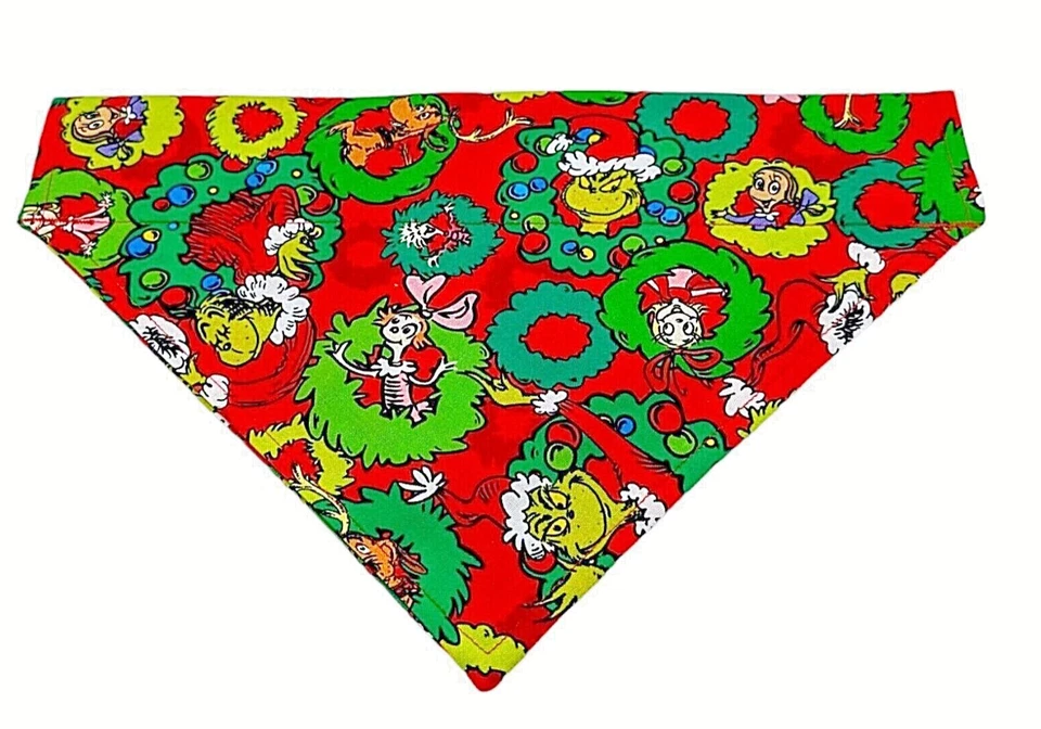 Pañuelo de Navidad para perro Grinch sobre el cuello Cindy Lou pañuelos bufanda deslizable Foto 2 de 4