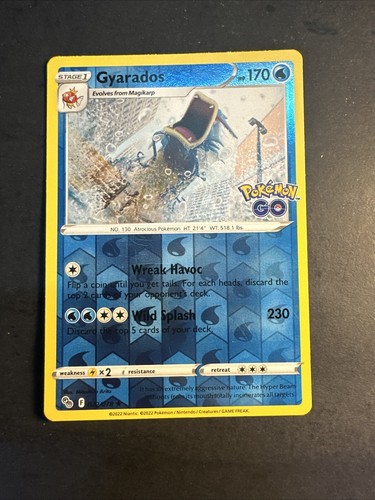 2022 Pokemon Go Set Nintendo Reverse Holographic Holo Foil Gyarados 22 /78 - Picture 1 of 2