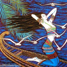 SEA BREEZE - Beautiful Oriental Print 45 Color Serigraph S/N By Wu Jian