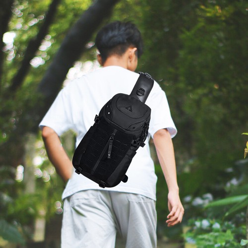 Men's Waterproof Crossbody Bag Chest Bag Anti-Theft Travel Messenger Sling Bag - Picture 2 of 23