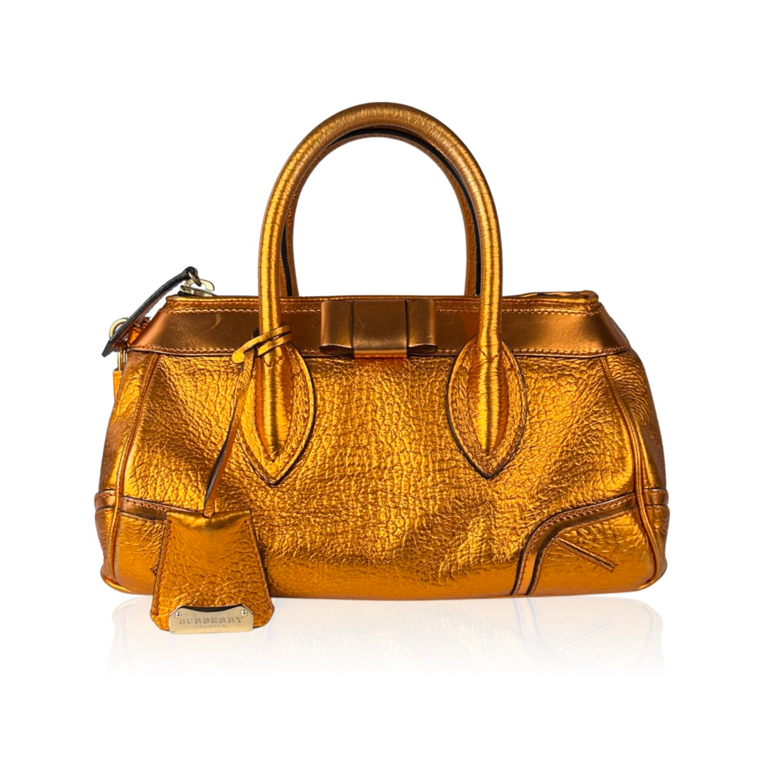 Burberry Prorsum 2013 Runway 'Blaze' Metallic Orange Leather Bag