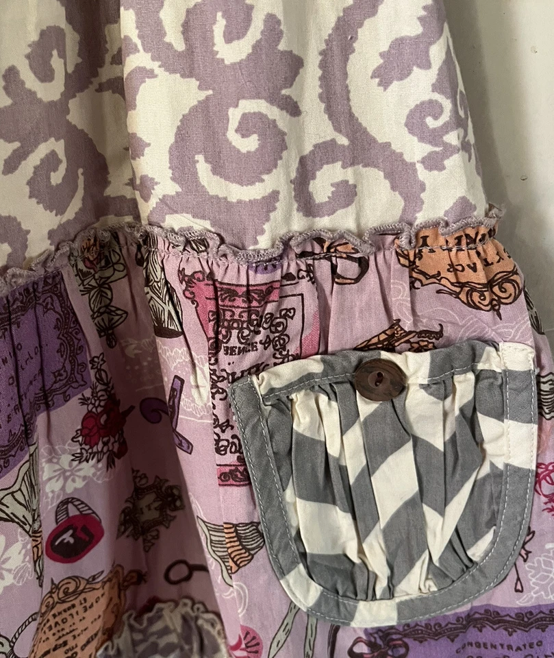 Mustard Pie-sz 6-Bell Bottom-PIXIE-Pants-Ruffle Flare-Hippie-Bohemian-Super Wide - Image 2 of 3