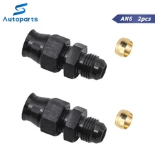 6AN To 3/8" Tube Hardline Fuel Line Adapter Fitting Tubing compression AN6 2PCS