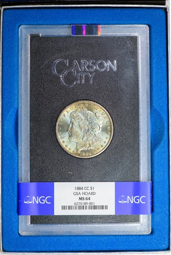 1884-CC Morgan Dollar NGC MS64 GSA + OGP Color-Toned Beauty!