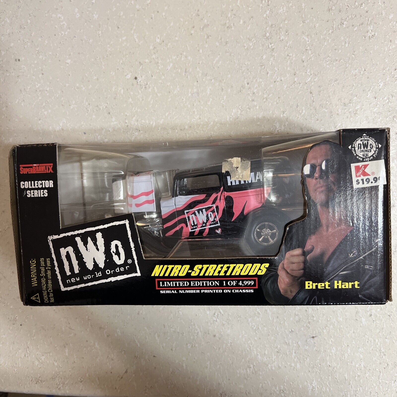 1999 Bret Hitman Hart NWO WCW Nitro Streetrods 1/24 Diecast Car AEW WWF WWE