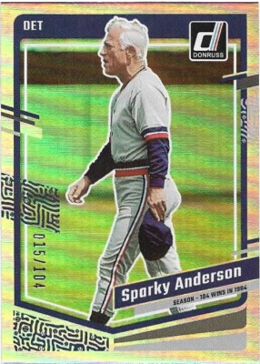 Sparky Anderson 2023 Donruss Season Stat Line #229 - #d 15/104 - Detroit Tigers
