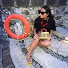 ZARA SLINGBACK SHOES WITH TIED BOW YELLOW 4UK/37EU/6.5USA REF.2234/301 BLOGGERS
