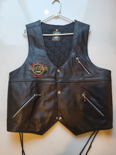 Vintage Hard Rock Cafe Mexico Save The Planet Leather Jacket / Vest RARE - Picture 10 of 16