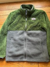 North Face Boys Sherparazo Fleece Jacket L 14/16 Olive Green Gray
