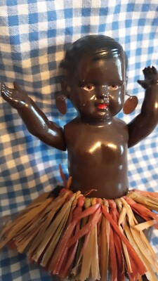 DRP Celluloid Doll African Baby, Cellba #15 Vintage 5.5'' Germany