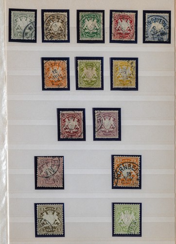 Briefmarken Bayern vor 1914, Staatswappen auf Ornament gestempelt