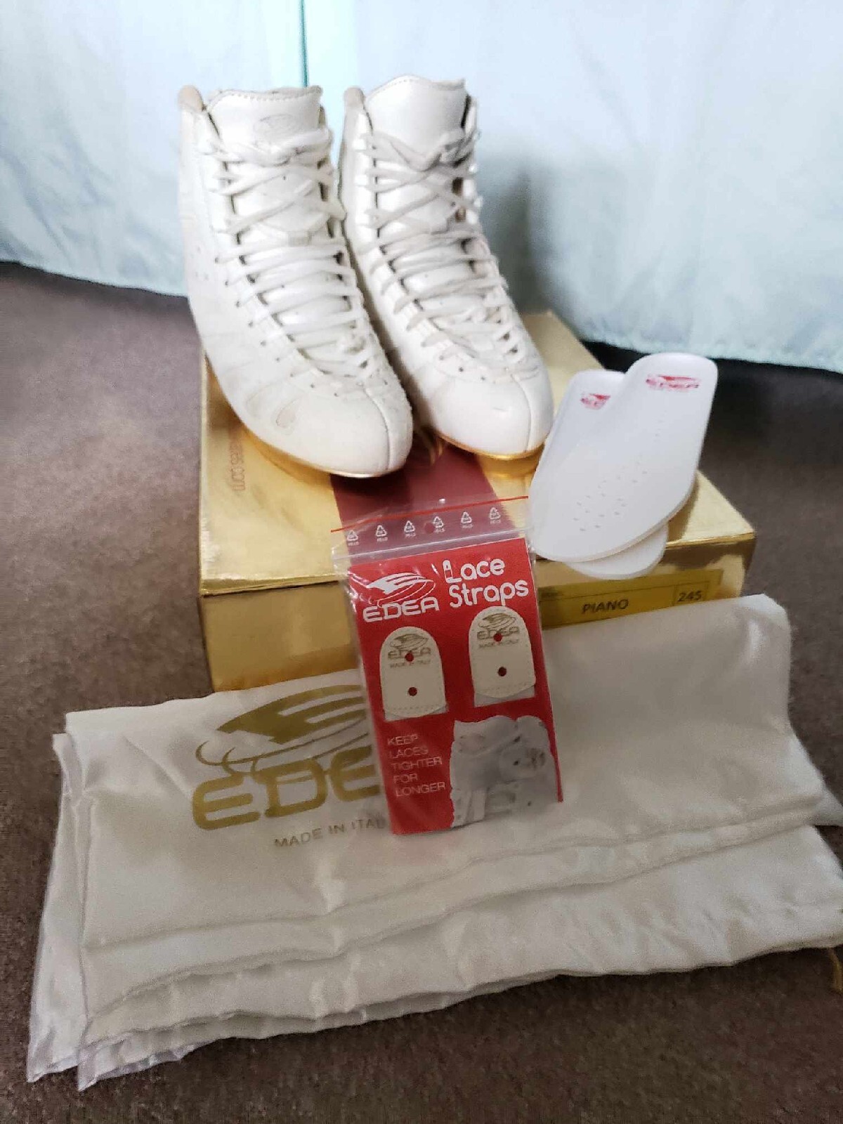 Edea Piano Figure Skates White Size 245B Made In Italy eBay