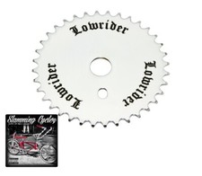 VINTAGE LOWRIDER 36T 1PZ PEDIVELLA BICI 3D LOWRIDER LOGO CORONA 1/2 X 1/8 CROMO.
