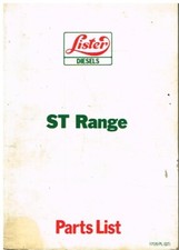 LISTER ST1 ST2 ST3 IND. & MARINE DIESEL ENGINE ORIG 1981 FACTORY PARTS CATALOGUE