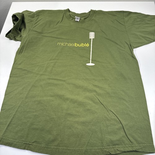 Made In USA Men's Michael Buble' Green Tee Shirt Size Large