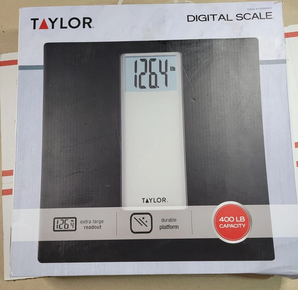 New Taylor Digital 400LB Capacity Black/Grey Bathroom Scale - Image 2 of 4