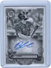 2022 Gypsy Queen Brandon Lowe #/50 Black & White On Card Auto, Tampa Bay Rays