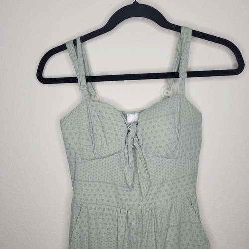Disney Moana Green Floral and Polka Dot Jumpsuit Summer Romper Women's XS #3278 - Picture 4 of 6