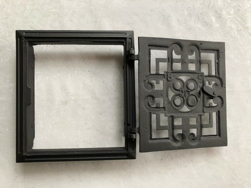 Puerta de horno antigua compartimento de retención de calor estufa de azulejos Bauhaus Art Deco fundición puerta de azulejos - Imagen 8 de 11