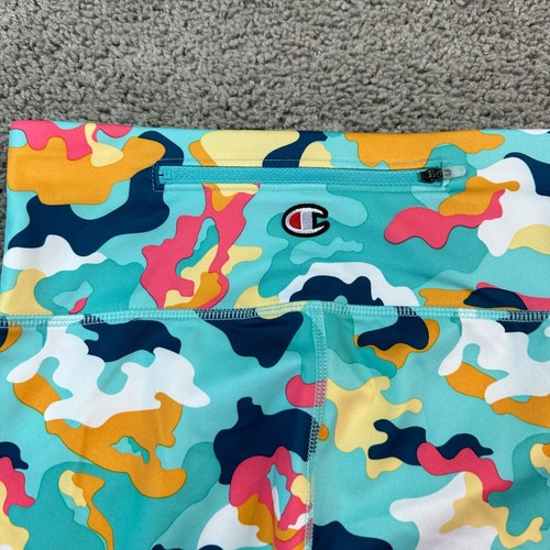 Champion Tight Girls Small Blue Multicolor Abstract Camo Training Pants 24x25 - Picture 11 of 12