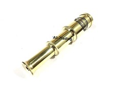Nautical Royal Navy Replica Brass London 1915 Telescope with Wooden Box Free