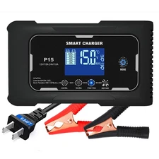 15-Amp 12V/24V Smart Battery Charger, Maintainer & Trickle Charger for LiFePO4