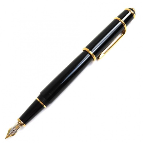 Penna stilografica Cartier Diabolo de 18K M pennino gemma blu oro nero uso uomo