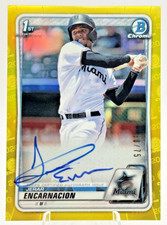 Jerar Encarnacion 2020 Bowman Chrome 1st Auto #CPA-JE Yellow /75