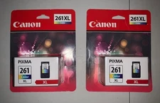 Lot of 2, Canon Pixma 261XL Fine Color Ink Cartridge Genuine.  New Damaged box.