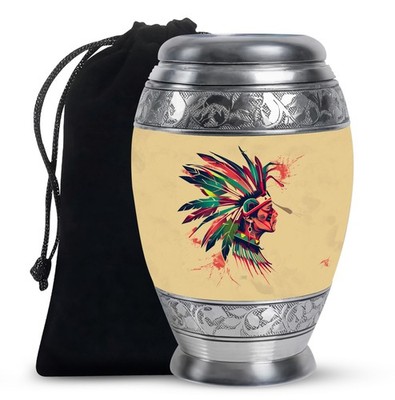 Colorful Native American Burial Urns For Human Ashes Adult Mother (10 Inch)