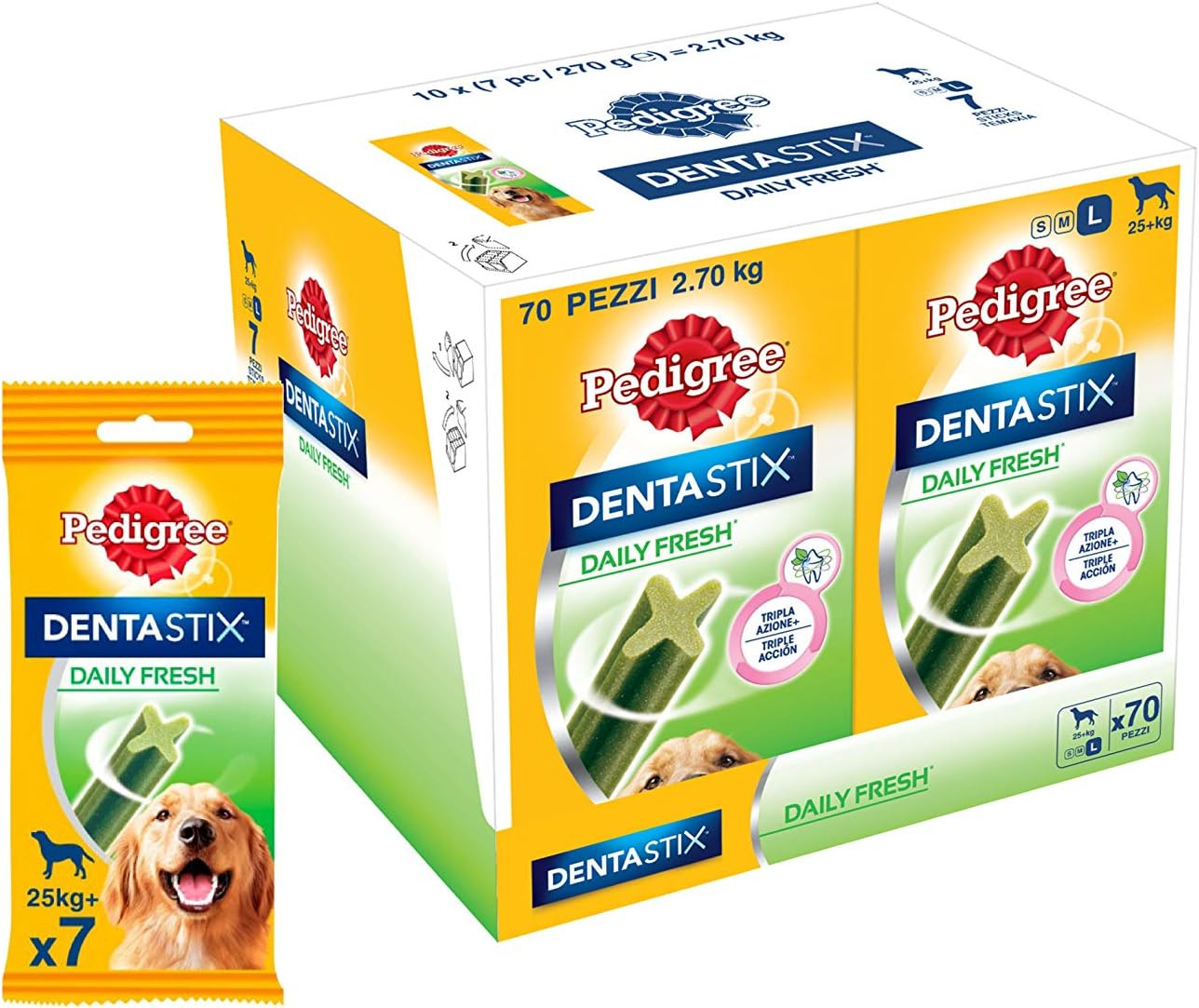Baci Freschi con Dentastix Fresh Large: Snack Igiene Orale Cane 270g