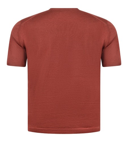 STILE LATINO Luxus T-Shirt Wolle Seide EU 54 US 44 Steinrot Tailored Fit - Bild 2 von 3