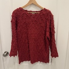 VINTAGE Westbourne Fringe Cotton Women Pullover Top Size S Made In USA