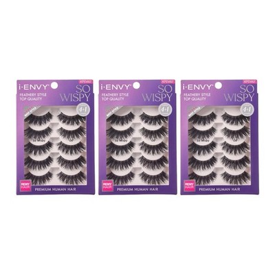 Wispy Human Hair False Eyelashes 3 Pack