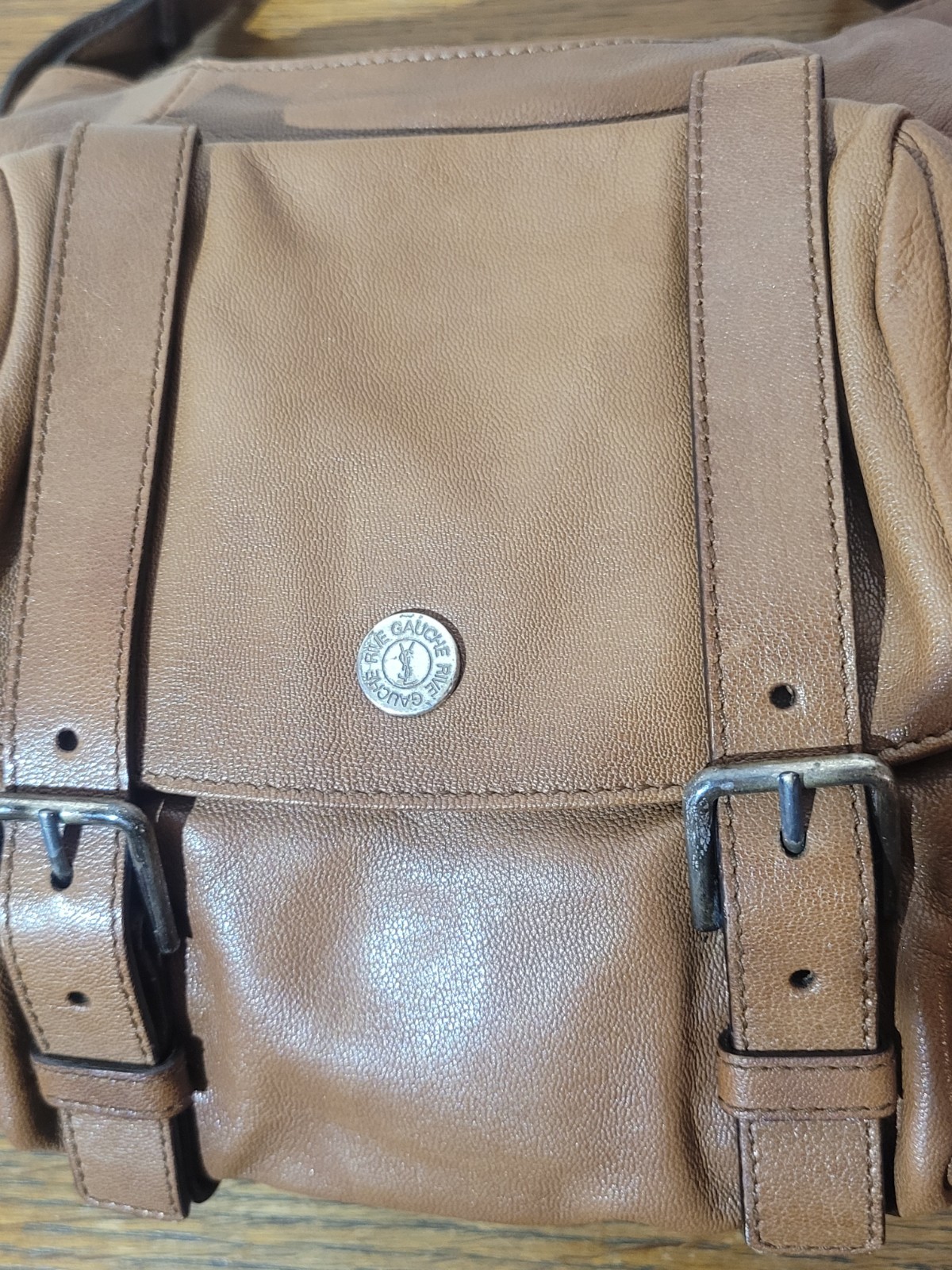 Borsa a mano vintage donna YSL YVES SAINT LAURENT RIVE GAUCHE in pelle marrone