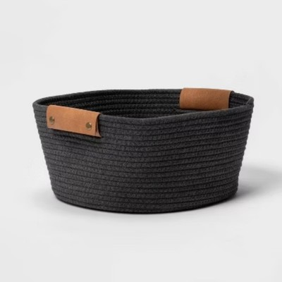 13'' Small Coiled Rope Warm Gray Charcoal