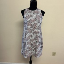Old navy White Paisley Dress Sleeveless Aline Small Midi