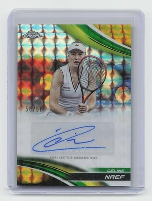 2025 Topps Chrome #CA-CNF Celine Naef Chrome Auto Gold Geometric #/50